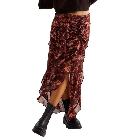FREE PEOPLE  Maxi Skirt / Dark Combo 364tn - Picture 1 of 3